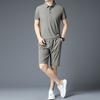 Traje de Ropa Deportiva para Correr con Sensación de Hielo 2025 para Hombre Verano Delgado Seda de Hielo Camisa con Solapa Traje Casual para Hombre Dropshipping