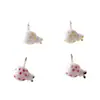 Pendientes Redondos Sweet Fit Cerámica Joyería Pequeña Pendientes de Mariquita Estudiante Adulto Mujer Pendientes de Bicho