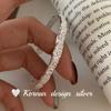 Pulseira Texturizada em Prata de Lei S925 Estilo K-Style Japonês, Joia Simples Coreana Dongdaemun, Design de Nicho de Alta Qualidade