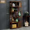 Librero de Madera Maciza Estilo Chino Mueble para Té Vinoteca Estante para Flores Gabinete Divisorio Adornos para Sala de Estar Estante de Almacenamiento de Pie de Múltiples Capas