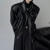 Chaqueta de Cuero PU Estilo Americano para Hombre Primavera y Otoño Británica Pia Ya Hombres Alto Nivel Sensación Perfil Ropa Biker Tendencia Chaqueta de Cuero