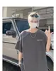 Camiseta de Manga Corta Estilo High Street Americano para Hombre 2025 Algodón Puro Verano Marca de Tendencia Holgada de Media Manga Estilo Hong Kong Tops Casuales de Tendencia para Hombre