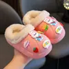 [Menor Preço Histórico] Chinelos de Algodão para Meninas Chinelos Infantis Fofos de Pelúcia Quentes Antiderrapantes Peludos Outono e Inverno Capas de Algodão