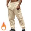 25 Exportación Transfronteriza Nuevo Otoño e Invierno Terciopelo Pantalones Casuales para Hombre con Bolsillos de Solapa Múltiple Pantalones Cargo Talla Grande Pantalones Deportivos Casuales para Hombre