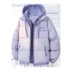 Jaqueta de algodão nova 2026, estilo unissex, coleção outono/inverno da moda, quente e casual, versátil, com design de duas peças falsas e paleta de cores inspirada na dopamina, com capuz