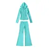 Sudadera de yoga fina y ajustada estilo americano con cremallera, pantalones de cintura alta, que levantan los glúteos, ligeramente acampanados, pantalones casuales y conjunto deportivo