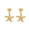 Pendientes de Estrella de Mar Estilo Playa Verano Europeo Pendientes de Uso Diario Estilo ins Tendencia de Moda Metal con Pedrería Pendientes Diarios