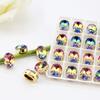 Broca de turmalina con garra dorada de 10 x 14 mm, color degradado, para hacer joyas, zapatos, bolsos y piedras de cristal.