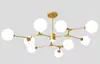 Luminárias Nórdicas Modernas Criativas Simples Luxo Leve Restaurante Casa Atmosférica Feijão Mágico Molecular Iluminação de Vidro Sala de Estar Lustre