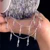Ropa Hecha a Mano DIY, Accesorios para Zapatos y Bolsos Cadena de Cobre Borla Cadena de Zirconia de Colores Cadena para Colgante de Joyería Material