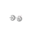 Pendientes de Esmalte Blanco de Nicho Estilo Coreano para Mujer, Pendientes Vintage de Moda Tachonados con Diamantes, Lujo Ligero, Gama Alta, Accesorios Sencillos para Orejas