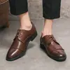 Zapatos para Hombre Amazon Transfronterizos Tallas Grandes Zapatos Derby Oficina Vestir Negocios Zapatos de Cuero Moda para Hombre Banquete Zapatos de Boda Hombre