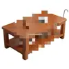 Mesa de Centro para Sala de Estar Madera Maciza Hogar Apartamento Pequeño Doble Capa de Almacenamiento Toda de Madera Maciza Nuevo Chino Mesa de Té Cañón Simple Moderno Madera Natural