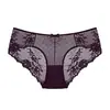 Panty de encaje floral de deseo puro estilo francés, malla transparente, tiro bajo cómodo, sexy, ajustado a la cadera, calzoncillos transpirables