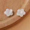 Botões de Resina Flor de Cinco Pétalas Perolados Atacado Roupas Camisas Suéteres Roupas Infantis Botões Decorativos Fofos Botões com Furo Único Placa de Nome
