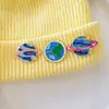 Broche Planeta Dibujo Animado Creativo Ocho Planetas Insignia de Metal Accesorios Pin para Bolso Joyería Linda Accesorios Venta al por Mayor