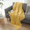 Manta para Descanso de Mediodía Manta Tejida Verde Oscuro Toalla para Pie de Cama Estilo ins Estilo Nórdico Manta para Sofá Manta de Oficina de Lujo Ligero Manta para Siesta