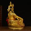 Suministros aleación de cobre imitación Nepal dorada Tíbet tantra estatua de Buda pintada de amarillo Dios de la Riqueza Zabala altura 15cm
