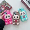 Funda de teléfono Labubu tridimensional de moda para iPhone 16 Pro Max para Apple 16/15/14/13 silicona labubu