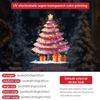 Decorações de Árvore de Natal Rosa Transfronteiriças Adesivos Eletrostáticos Layout de Cena Adesivos para Porta de Vidro Exibição de Vitrine Natal Personalização