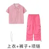 Ropa Trendy Infantil de Street Dance Niños y Niñas Marca Hip-Hop Traje Holgado Pantalones Cargo Hip-Hop Atuendo de Presentación Verano