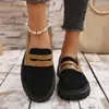 Mocasines de Verano Transfronterizos de Nuevo Estilo con Bloques de Color y Suela Gruesa para Mujer, Talla Grande, Comercio Exterior, Suela Suave, Estilo Británico, Zapatos Casuales Versátiles