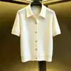 Estilo Casual de Verão Solto 2026 Cardigã Tricô Jacquard de Manga Curta Masculino e Feminino com Textura no Estilo Old Money, Cor Damasco