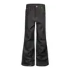 Pantalones Acampanados Originales de Mezclilla Estilo Tendencia Hippie Bolsillo Trasero Bordado Floral Personalidad Micro Acampanados Pierna Ancha Largos