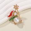 Broche de muñeco de nieve navideño transfronterizo para mujer, estilo europeo y americano, con personalidad de alta gama, creativo, con diamantes esmaltados