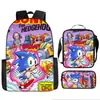 Mochila transfronteriza con estampado de dibujos animados para niños y niñas en jardines de infancia alrededor de Sonic