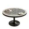 Mantel Redondo Estilo Americano, Mantel Redondo Grande de Cuero de Lujo Ligero y de Gama Alta para Mesa de Café, Resistente al Aceite e Impermeable, Mantel para Mesa de Comedor sin Lavado