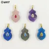 Wt-P2058 Venda Quente Forma Geométrica Pedra Glitter Cor Lápis Lazúli Zircônia Colorida Pedra Incrustada Acessórios de Pingente