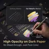 Marcadores Metálicos de 48 Cores para Estudantes, Adequados para Diário, Pintura, DIY, Contorno Dourado, Marcadores Metálicos Líquidos Diretos