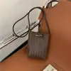 Comércio Exterior 2026 Nova Bolsa de Celular Casual Simples Estilo Coreano PU Moda Feminina Nicho Bolsa Transversal de Ombro Trançada Transfronteiriço