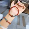 Novo Bracelete de Ágata Vermelha Natural Estilo Chinês para Mulheres com Citrino para Transferir Riqueza e Bracelete de Madeira de Agar para o Ano de Nascimento