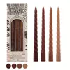Velas Degradê em Formato de Cone, 4 Peças/Caixa, 25cm, Velas Espirais Longas Coloridas Morandi Estilo Europeu