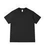 Camiseta de Algodón Puro, Tejido Cilíndrico de 230g, Cuello Redondo, Estilo Europeo y Americano, Sin Costuras Laterales, Corte Holgado, Camiseta Lisa