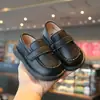 Zapatos de Cuero Estilo Coreano para Niños Suela Suave Slip-on Niños Suela Suave Mocasines Casuales 2026 Primavera/Otoño Nuevos Zapatos Individuales para Niños