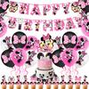 Minnie fontes do partido Minnie Mouse banner bolo cartão inserindo balão terno fontes do partido