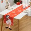Camino de Mesa Navideño Nuevo Transfronterizo Algodón y Lino Estampado Creativo Muñeco de Nieve Anciano Individual de Mesa Atmósfera Decoraciones Navideñas