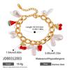 Pulsera exquisita estilo retro de Hong Kong para niñas, oro de 18 quilates, acero inoxidable, perla, aceite, acero inoxidable, joyería al por mayor