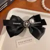 Grampo de cabelo com laço de camélia de luxo leve estilo francês, prendedor de cabeça com ponta de bola requintado, estilo 'pequeno perfume', clip para rabo de cavalo, para coques
