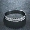 Moda europea y americana pulsera de boda simple fila única corazón de melocotón anillo de pulsera de circón AAA juego suministro directo de fábrica