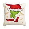Funda de Almohada Navideña Transfronteriza de Comercio Exterior Grinch Divertida Almohada Cuatro Piezas Sofá Decoración del Hogar Cojín Personalización
