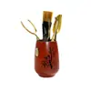 Herramientas para Infusionar Té Chino, Decoraciones para Mesa de Té, Juego de Seis Piezas para Ceremonia del Té, Accesorios de Té Kung Fu, Diseño Creativo Zen Dorado Móvil