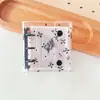 Urso Branco Leitoso Botão Duplo 3 Furos Mini Álbum de Cartões A8 Glitter 3 polegadas Grade Única Armazenamento Álbum de Fotos Bolsa com Zíper Planejador de Folhas Soltas