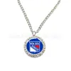 Colar de Hóquei no Gelo da NHL Mais Vendido Transfronteiriço, Pingente com Logo da Equipe Maple Leafs Blackhawks, Joias Redondas Incrustadas com Diamantes Lote Misto