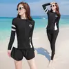 Traje de buceo Corea del Sur mujer manga larga traje de baño medusa dividido protección solar adelgazante traje de snorkel traje de baño