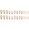 Uñas Portátiles de Venta Caliente en Comercio Exterior, Puntas de Uñas con Brillo de Onda Rosa y Azul, Uñas Postizas Almendradas Frescas y Versátiles de 24 Piezas