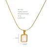 Nuevo Estilo Cruz Europeo y Americano Nuevo Estilo Hueco Letra Concha Blanca Colgante Acero de Titanio Chapado en Oro Nicho Ins Collar de Letras para Mujer